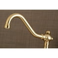 thumbnail image 3 of Kingston Brass KS3227BL Vintage 6" Adjustable Center Wall Mount Kitchen Faucet, Brushed Brass, 3 of 5