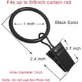60 Pack Metal Curtain Rings with Clips, Curtain Clip Rings Hooks for