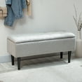 thumbnail image 2 of HOMCOM Ottoman avec Rangement et Pieds en Bois, Ottoman de Rangement 57 L, Gris, 15 Pouces, 2 of 10