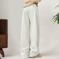 thumbnail image 4 of Gyexs Women Pleated Dress Pants Fall Drawstring Elastic Pants Casual Loose Yoga Pants Plus Size Womens Clothing, #03 White, Size M, 4 of 6