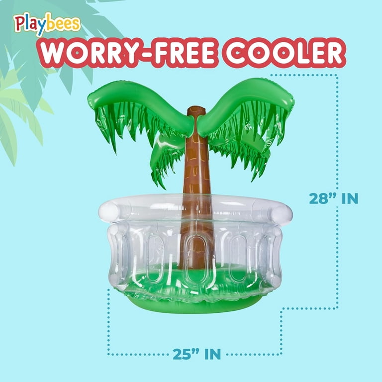 Porte-gobelet Flottant Gonflable Palmier - Cooler Pour Piscine Et Plage, Avec Compartiment à Glace, Pour Fêtes D'été
