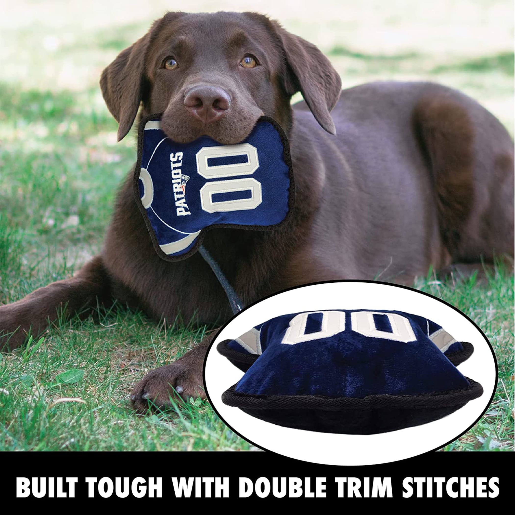 NFL Tough Jersey Pet Dog Toy Premium Quality with Built-in Squeaker Chew Toy