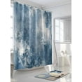 thumbnail image 3 of Abstract Graffiti Shower Curtain, Vintage Navy Blue Oil Painting Style Waterproof Shower Curtain Set with 12 Hooks Lightweight Washable Fabric Shower Curtains for Bathroom 48x72 Inches, 3 of 6
