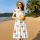 thumbnail image 4 of Balery Colorful Crabs Vestidos sueltos de manga corta para mujer, vestidos de verano 2025, vestidos casuales de corte A con vuelo., 4 of 6