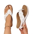 thumbnail image 3 of longantii Orthopedic Sandals with Arch Support Flip Flops for Women Flower Platform Wedge Sandals Soft Cushion Comfortable Dressy Slip on Thong Sandals Slippers for Summer Vacation Walking, 3 of 5