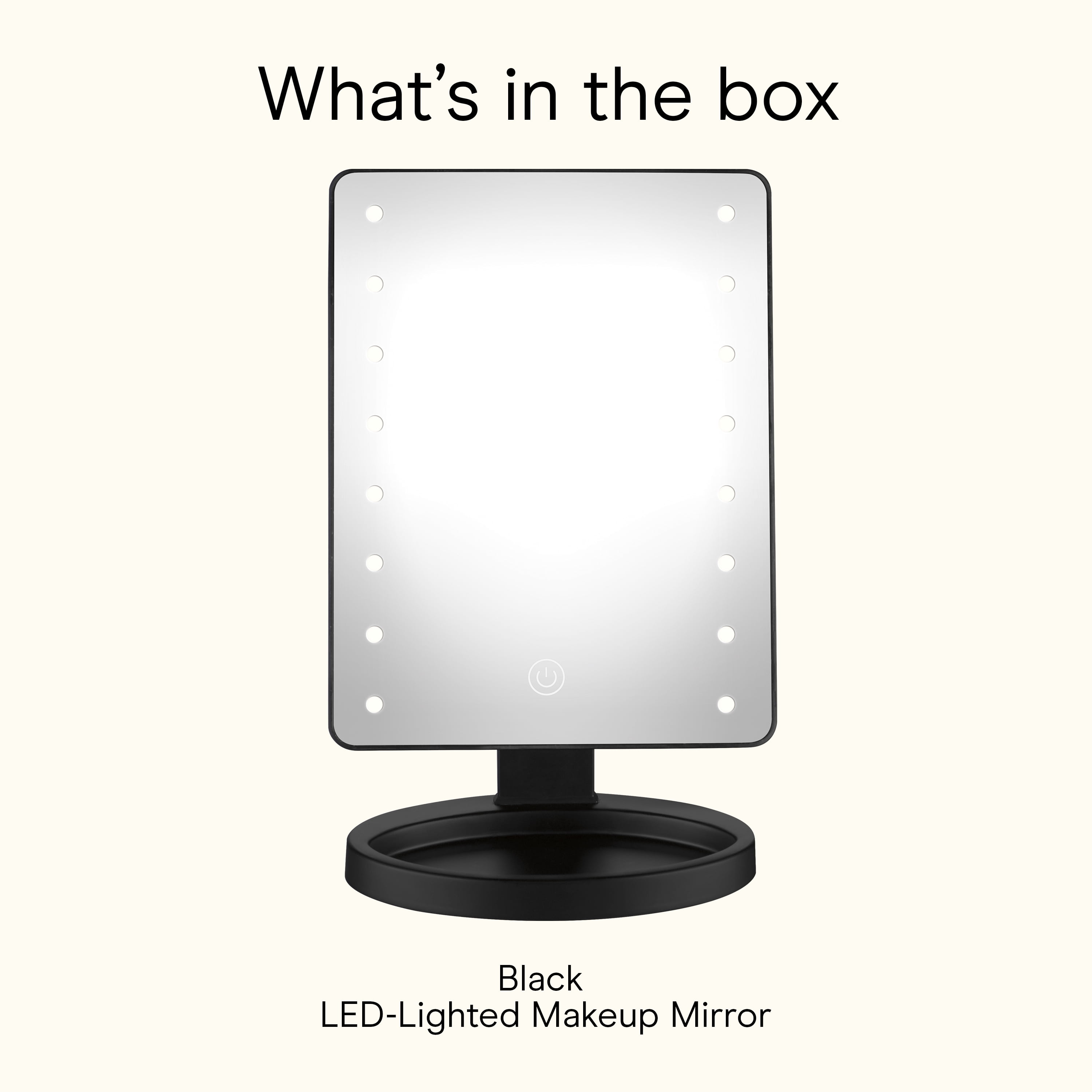 Conair, Lighted Vanity Makeup Mirror, LED Touch Screen, Black