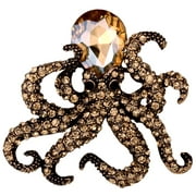 Octopus Pin Brooch for Women Blouse Jacket Coat Scarf Shawl Hat Bag