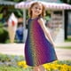thumbnail image 5 of Balery Leopard Neon Rainbow Gradient Camisón de princesa para niñas, pijama de algodón con mangas abullonadas, suave y bonito.-Medium, 5 of 6
