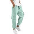 thumbnail image 2 of Cargo Pants for Men 2025 Drawstring Workout Running Sweatpants Joggers with Pockets Mens Casual Pants Trousers, 2 of 8
