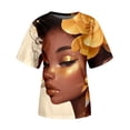 thumbnail image 4 of TSADFHJI Hauts Fluides en Chiffon Blouses pour Femmes Mode Décontractée Ample Imprimé Col Rond Manches Courtes T-Shirt Haut m Clair, 4 of 5