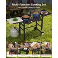 thumbnail image 6 of VEVOR 2 Burner Outdoor Propane Gas Stove, 150,000 BTU Propane LPG Gas Camping Stove, Foldable Heavy-duty Carbon Steel Outdoor Cooker, with Wheels & Shield & 20 PSI Regulator, for BBQ Camp Home Patio, 6 of 8