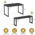 thumbnail image 3 of Dining Table Set for 4 , Lofka 45.5" Kitchen Table and Benches Set for Space Saving Apartment, Black, 3 of 9