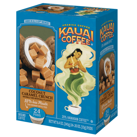 Kauai Coffee Coconut Caramel Crunch K-Cup Coffee Pods, Medium Roast, 24 Ct