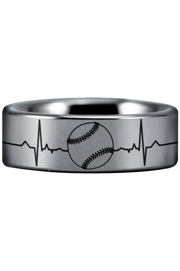 Tungsten Baseball Lifeline Ring