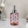 thumbnail image 6 of Rhombus Glass Soap Dispenser with Pump - 350ml Refillable Liquid Soap Bottle for Hand Soap,Shampoo & Shower Gel - Durable Pressed Glass Design for Bathroom,Kitchen & Home Decor (7.09 x 2.76 in), 6 of 6