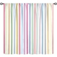 thumbnail image 3 of Stripe Curtains for Kids Room Decor, Striped Vertical Pastel Colorful Rainbow Pattern Window Treatments, Rod Pocket Thermal Insulation Drapes for Bedroom Living Room 53"W x 63"L (Pack of 2), 3 of 6