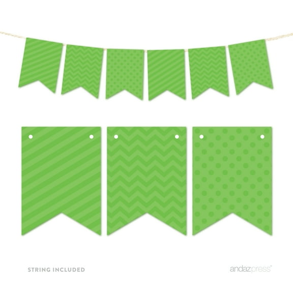 Kiwi Green Hanging Pennant Banner Party Garland Decor