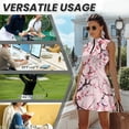 thumbnail image 6 of COEQINE Cherry Blossom Tree and Butterfly Print Tennis Dress for Women with Built in Shorts Stand Collar Sleeveless Pickleball Dresses with 2 Pockets Soft Golf Outfits, L, 6 of 7