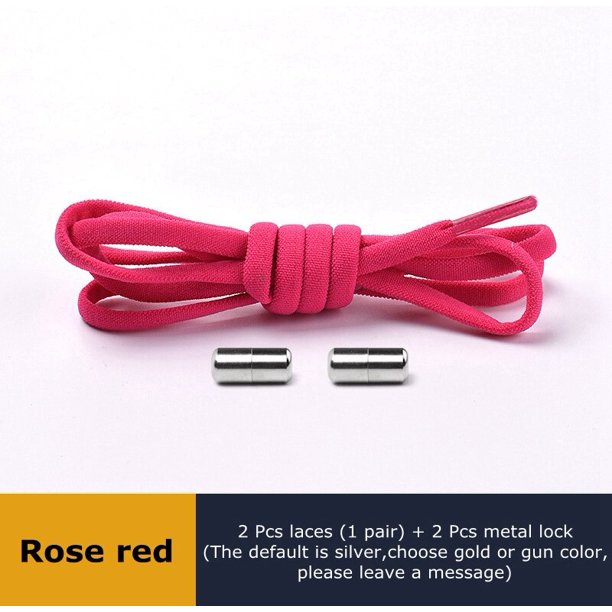 1 par de cordones para zapatos sin atar, cordones elásticos redondos, zapatillas de deporte rápidas para niños y adultos, accesorios Unisex, cordones para zapatos, Lock100cm Gao Jinjia LED