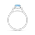 thumbnail image 2 of ANGARA Natural Classic Cushion Aquamarine Ring with Diamond Halo in 14K White Gold for Women (Size-6mm) | March Birthstone, Birthday, Anniversary, Jewelry Gift for Women | Natural Aquamarine Ring, 2 of 9