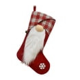 thumbnail image 5 of Medias Navideñas JM 2 Barba a Cuadros Rojo Gris 17,7x7,87 pulgadas, 5 of 5