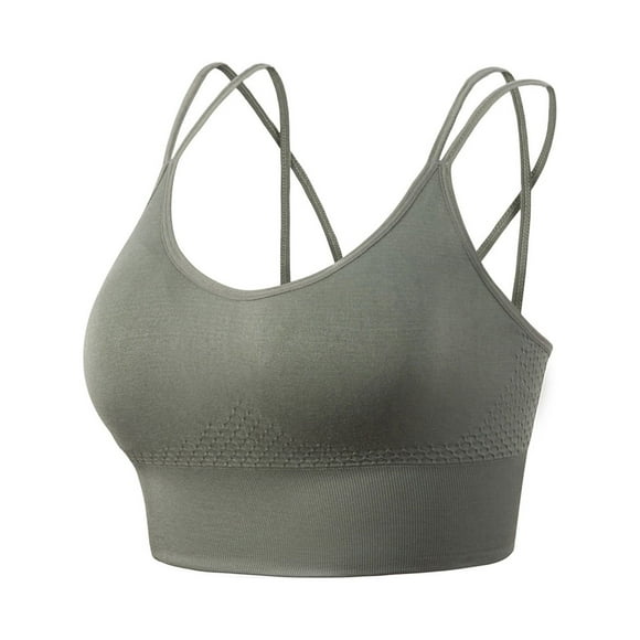 Tnhcen Sports Bras for Woman Bras with String Quick Dry Shockproof Running Fitness Large Size Underwear Seamless Bralette Bras for Womens Underwear, Green, XL