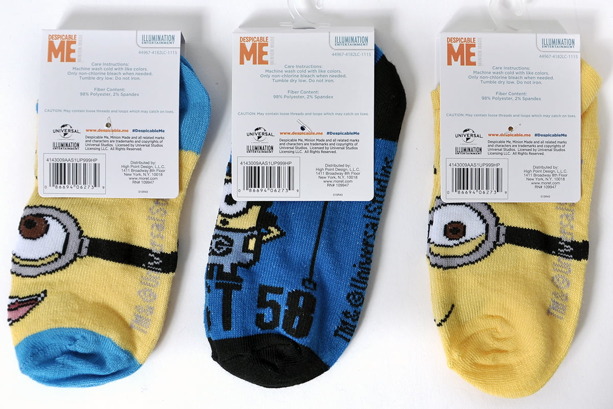 ** 9 PAIRS OF GIRLS DESPICABLE ME SOCKS VARIOUS SIZES NEW ** MINION 