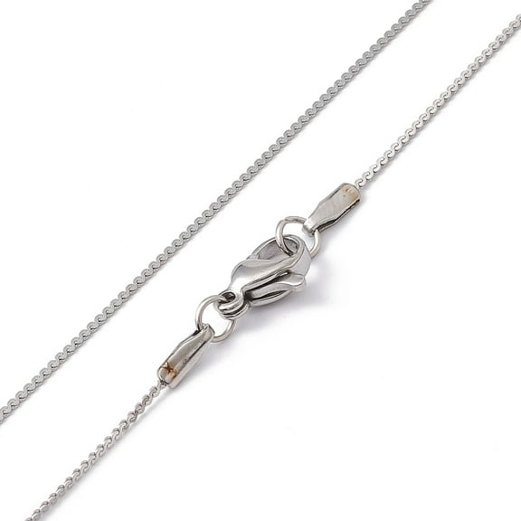 10pcs Non-Tarnish 304 Stainless Steel Serpentine Chain Necklace for Men Women Stainless Steel color 19.69 inch(50cm)