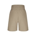 thumbnail image 4 of Enjoytime Women's Shorts Solid Color Stretch Elastic Waist Summer Beach Vacation Casual Shorts with Pockets, 4 of 8