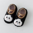 thumbnail image 4 of Xfvqtps Baby Slippers House Shoes Infant First Walkers Fleece Cute Cartoon Panda Printing Non Slip Soft Warm Spring Fall Christmas Gifts Toddler Prewalker Black, 4 of 4