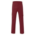 thumbnail image 5 of ADSSDQ Men's Elastic Waist Cargo Pants,Casual Loose Fit Lightweight Workwear Pull On Pants Athletic Hiking Joggers with Multi-Pockets Wine XL, 5 of 5