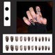 thumbnail image 5 of Uñas postizas con brillo de llama negra, uñas postizas brillantes medianas para mujeres y niñas, 24 unidades, 5 of 6