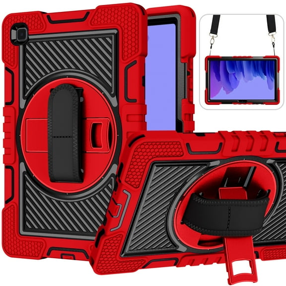 360 Degree Rotation Contrast Color Shockproof Silicone   PC Case with Holder & Hand Grip Strap &