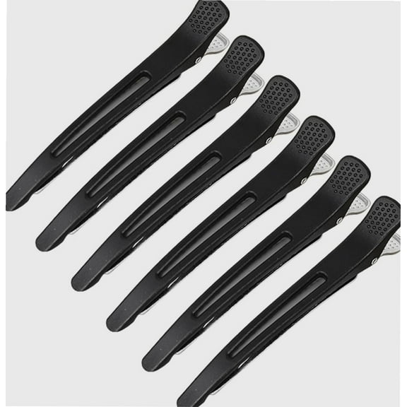 Hair Clips for Styling Sectioning, 6 Pack Professional Hair Clips, Non-Slip Duckbill Hair Clips with Silicone Band, No Crease Salon and Home Hair Cutting Clips for Women Thick & Thin Hair