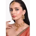 thumbnail image 3 of Efulgenz Indian Jewelry Choker Necklace Maang Tikka Earrings Bollywood Wedding Crystal Kundan Necklace Earrings Head Chain Set, 3 of 6