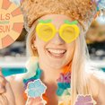 thumbnail image 4 of FUTUREORYY 4Ud Gafas Fiesta Luau Amarillas Forma Durazno Prop Divertida Para Fotocabina, 4 of 7