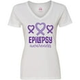 thumbnail image 3 of Inktastic Epilepsy Awareness Month Ribbon Women's V-Neck T-Shirt, 3 of 5