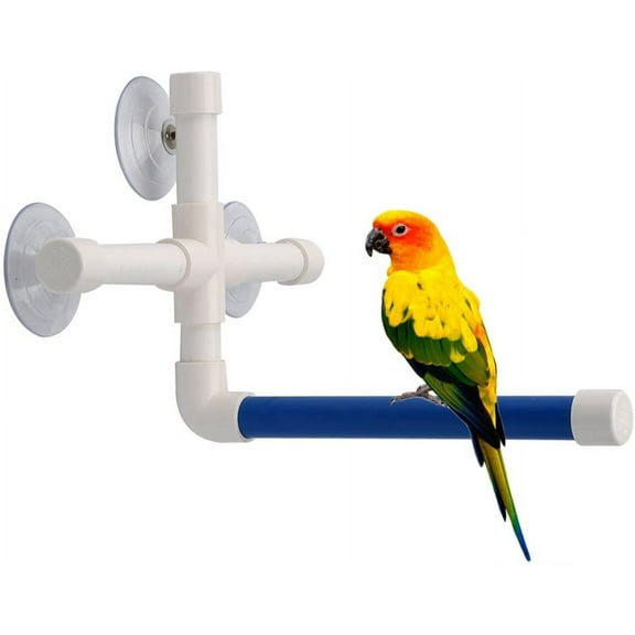 Walbest Bird Bath Perch Suction Cup Shower Perch Stand for Bird Parrot Macaw African Greys Budgies Cockatoo Parakeet Cockatiel Conure Lovebirds Shower Bath Perch Stand Toy