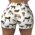 thumbnail image 2 of Picia Cow Printed Workout Shorts for Women Seamless Scrunch Butt Lifting High Waisted Yoga Gym Booty Running Moisture-wicking Short Pants-Large, 2 of 9