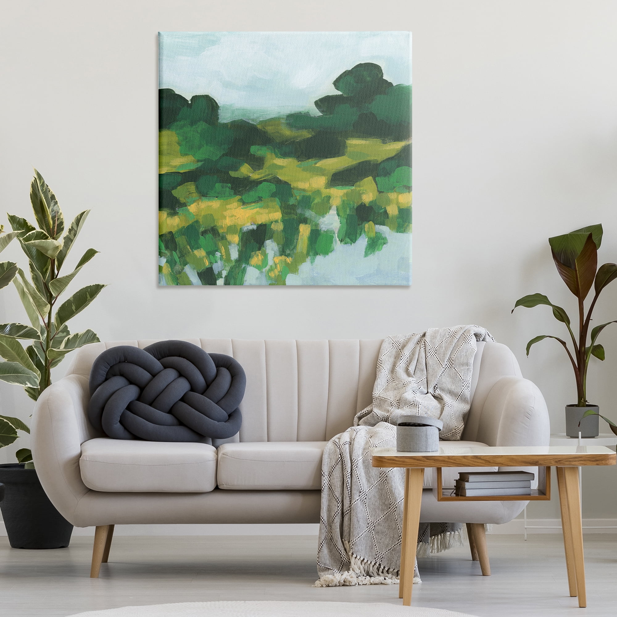 Stupell Industries Abstract Lush Green Landscape Landscape & Nature Painting Wrapped Canvas Art Print Wall Art, 36 x 36