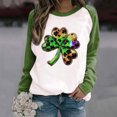 thumbnail image 2 of YABCSAZ St Patrick's Day Sweatshirts for Women Irish Tops Long Sleeve Sequin Shamrock Clover Printed Irish Pullover Casual Loose Oversize Charms Shirts Blouse Paddy's Day Great Parade Shirts, 2 of 7