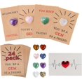 thumbnail image 1 of Regalos de San Valentín para niños, paquete de 24 tarjetas de San Valentín, regalos de San Valentín para estudiantes, tarjeta de San Valentín con cristales en forma de corazón para niños, 2 piezas (, 1 of 5