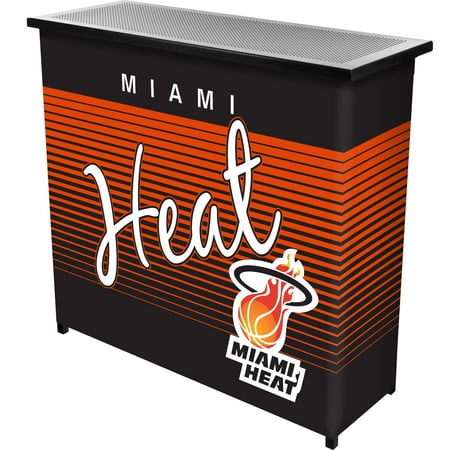 Miami Heat NBA Hardwood Classics Portable Bar Indoor Outdoor, Pop-Up Drink Station Patio, Garage or Man Cave Accessories - Red, Yellow, Black