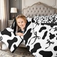 thumbnail image 3 of meiyoeat Black Cow Print Full Size Comforter Sets,Princess Ribbon Bows Bedding Comforter Set,Black Reversible,3-Piece,1 Comforter and 2 Pillowcases, 3 of 7