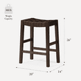 thumbnail image 5 of Maven Lane Emerson Counter Stool, Weathered Brown Wood Finish with Marksman Saddle Vegan Leather, 5 of 12