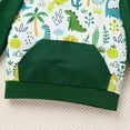 thumbnail image 6 of FYMNSI Toddler Boy Hooded Sweatshirts Color Block Dinosaur Printed Hoodie with Pocket Boys Winter Clothes 12-18 Months, 6 of 8