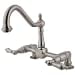 thumbnail image 3 of Kingston Brass Heritage Double Handle 8" Bridge Deck Mount Kitchen Faucet, 3 of 4
