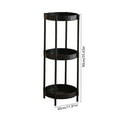 thumbnail image 3 of End Table for Living Room, Small Round Side Table with Shelf, Modern Bedroom Sofa Table, Sturdy Plastic and Iron Frame Nightstand for Next to Chair(Black,C), 3 of 6