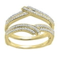 thumbnail image 3 of Dazzlingrock Collection 0.32 Carat (ctw) 14K Round Diamond Ladies Wedding Double Guard Ring 1/3 CT, Yellow Gold, Size 8, 3 of 7
