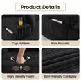thumbnail image 2 of CKEASEAN 66.5'' Boneless Loveseat Sofa Couch with Cup Holders & Side Pockets, Modern Corduroy Upholstered 2-seat Couch with Throw Pillow, No Assembly Required, Cloud Floor Couches for Small Spaces, 2 of 12
